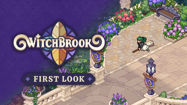First Look still of the college gate and a broom rider